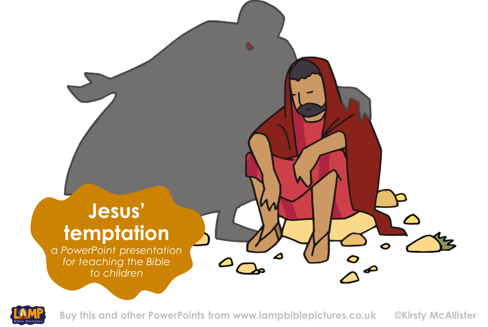 Jesus temptation PowerPoint for kids Lamp Bible Pictures